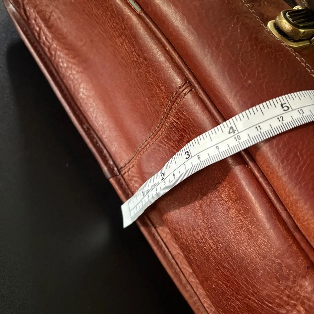 vintage Timberland brown leather crossbody briefcase Office bag computer